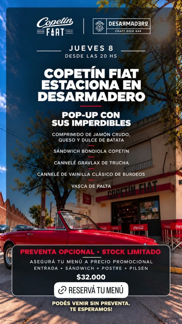 Copetín Fiat estaciona en Desarmadero