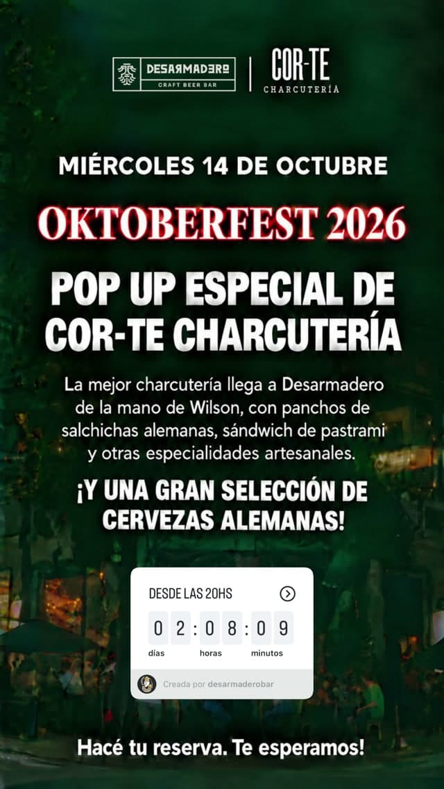 Oktoberfest 2026: Pop Up de Cor-Te Charcutería