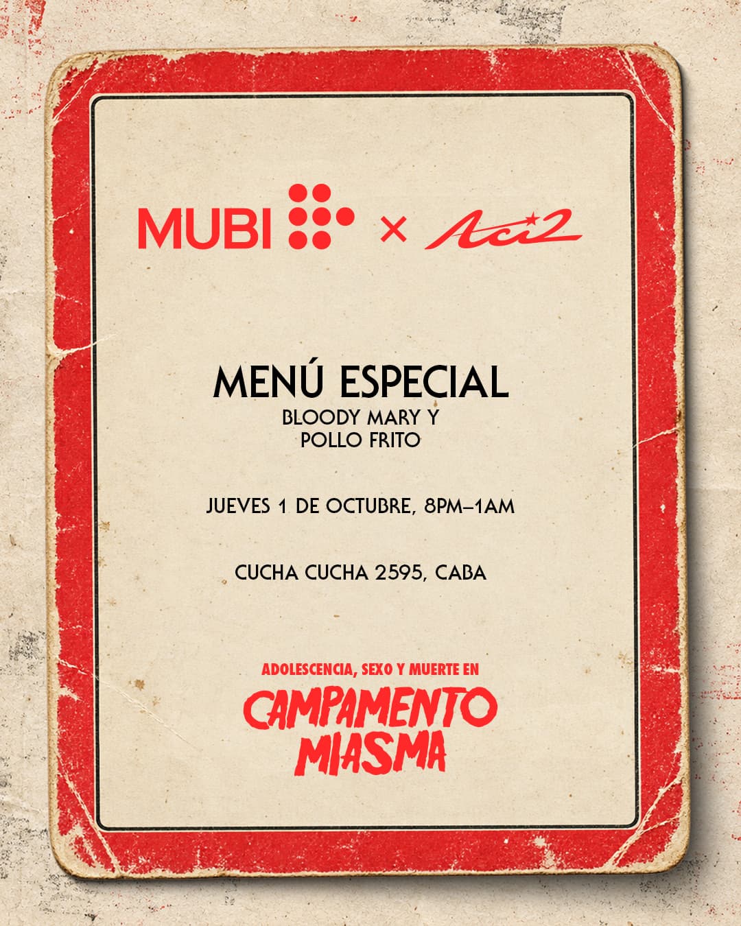 MUBI x Aci2: Noche Campamento Miasma